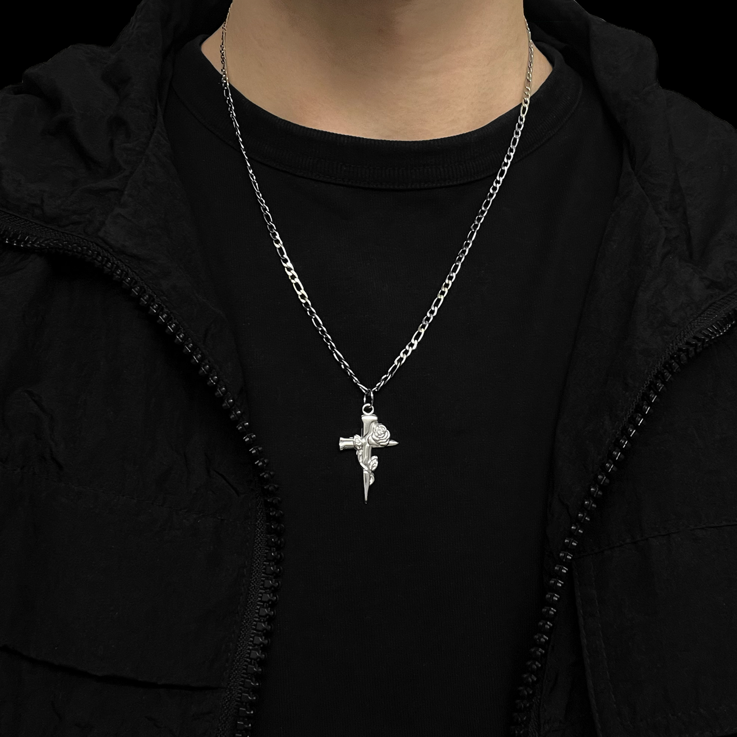 ROSE CROSS PENDANT